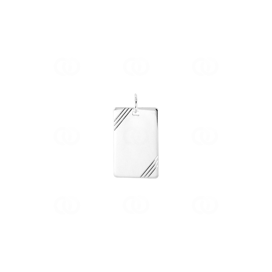 Plakette 925 Silber rhodiniert 15x24mm