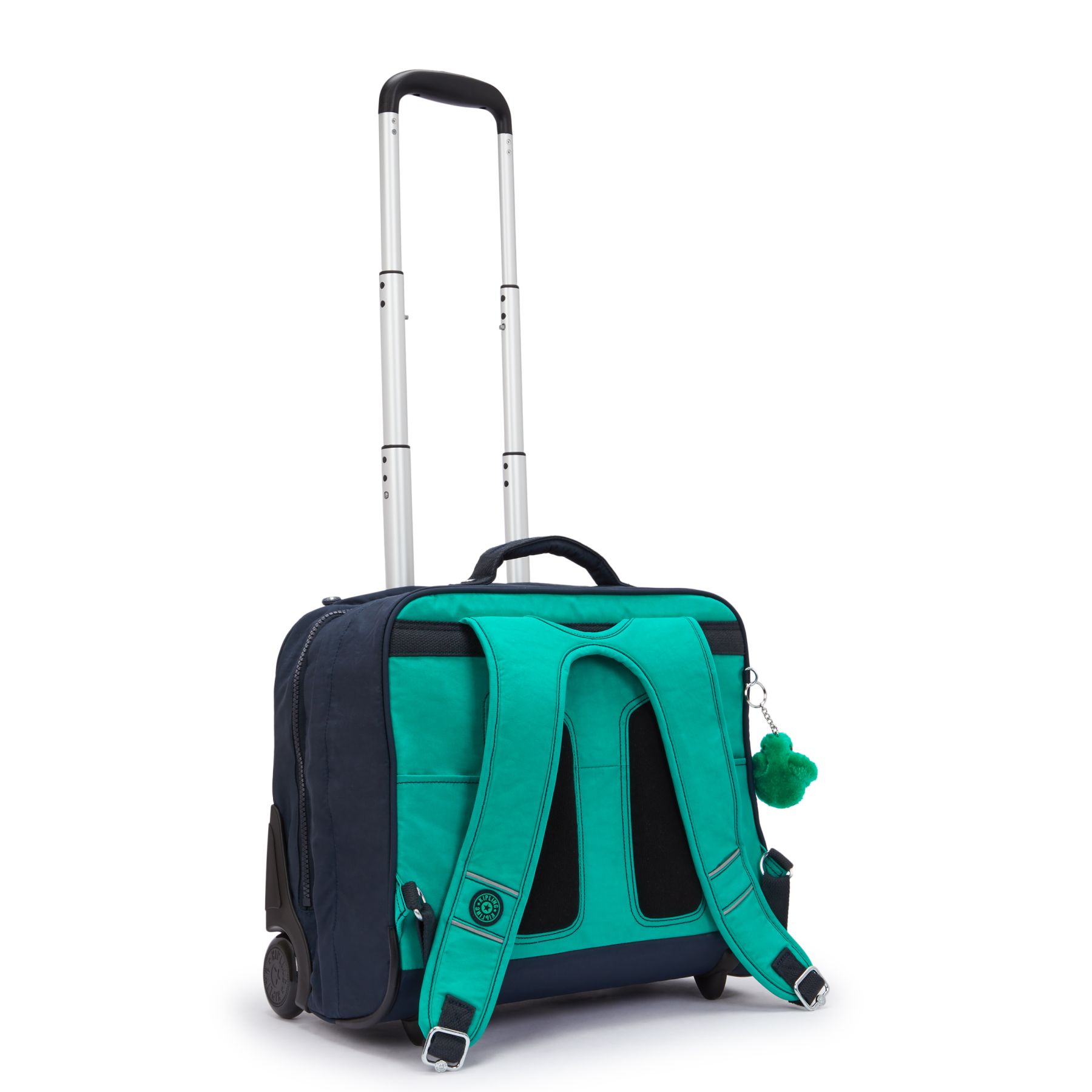 GIORNO Grand sac à dos à roulettes avec compartiment pour ordinateur - Blue Green Block