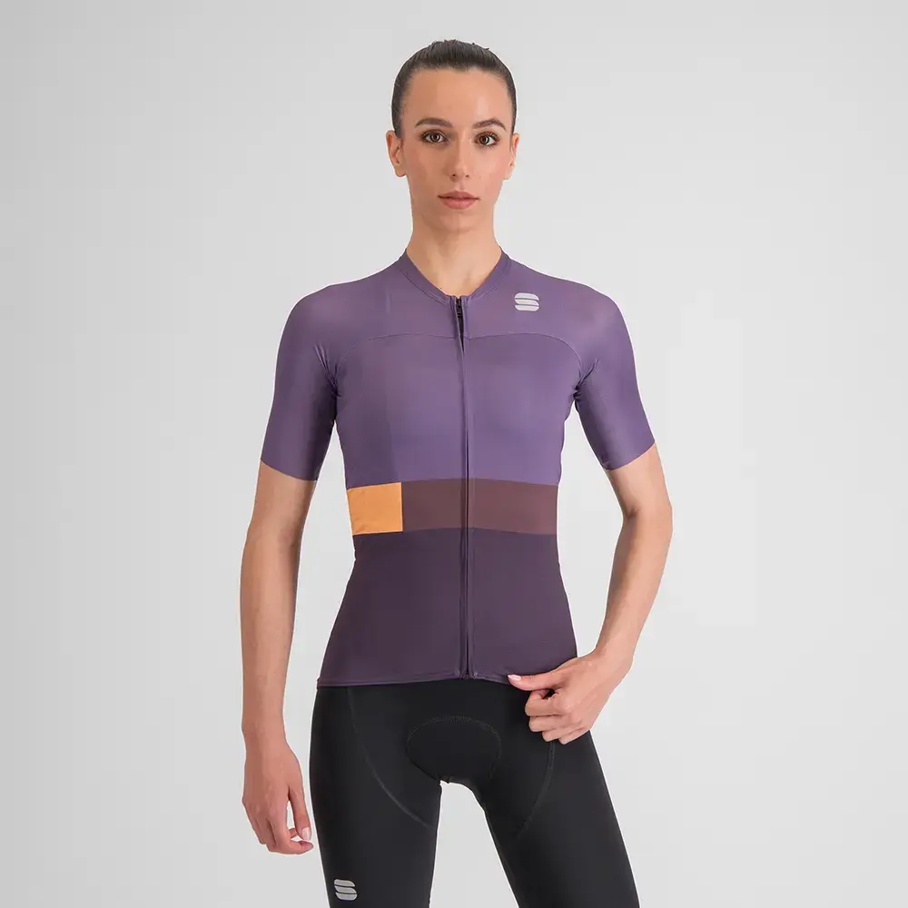 Sportful Snap Fietsshirt Korte Mouwen Paars Dames