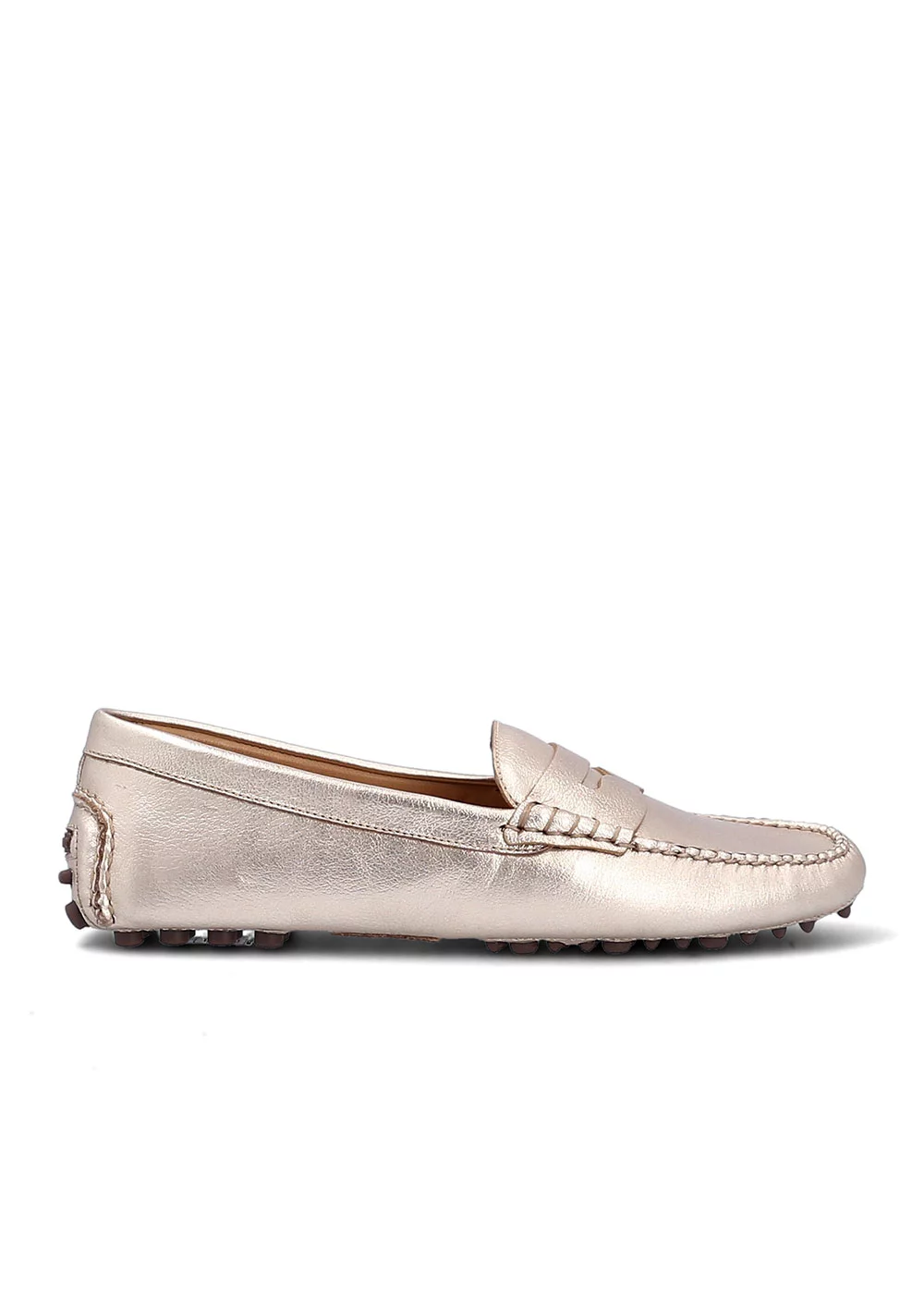 MOCASSIN FANCY DRIVER METALISE PLATINE