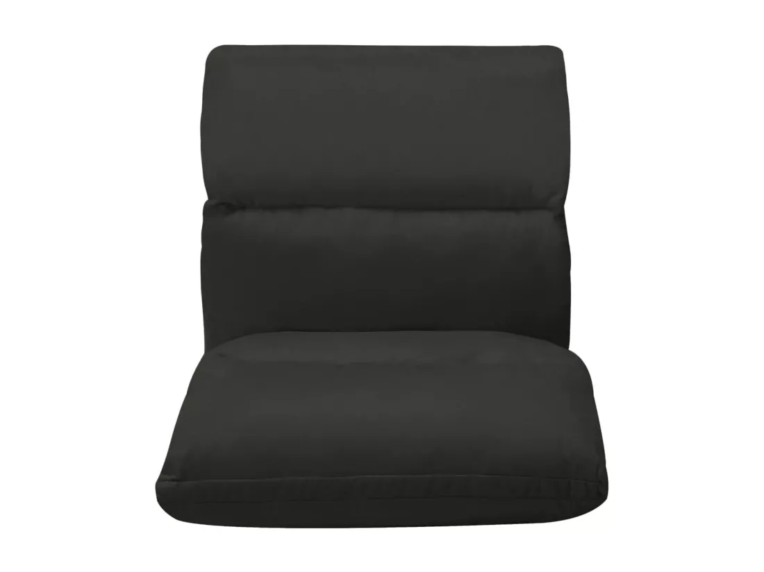 Prolenta Premium - Chaise pliable de sol Noir Microfibre
