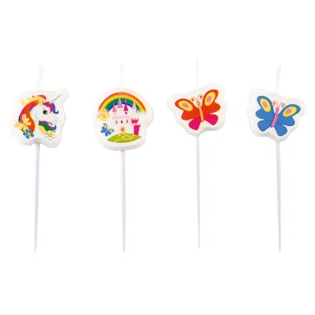amscan Mini-Figurenkerzen Einhorn 4 Stück