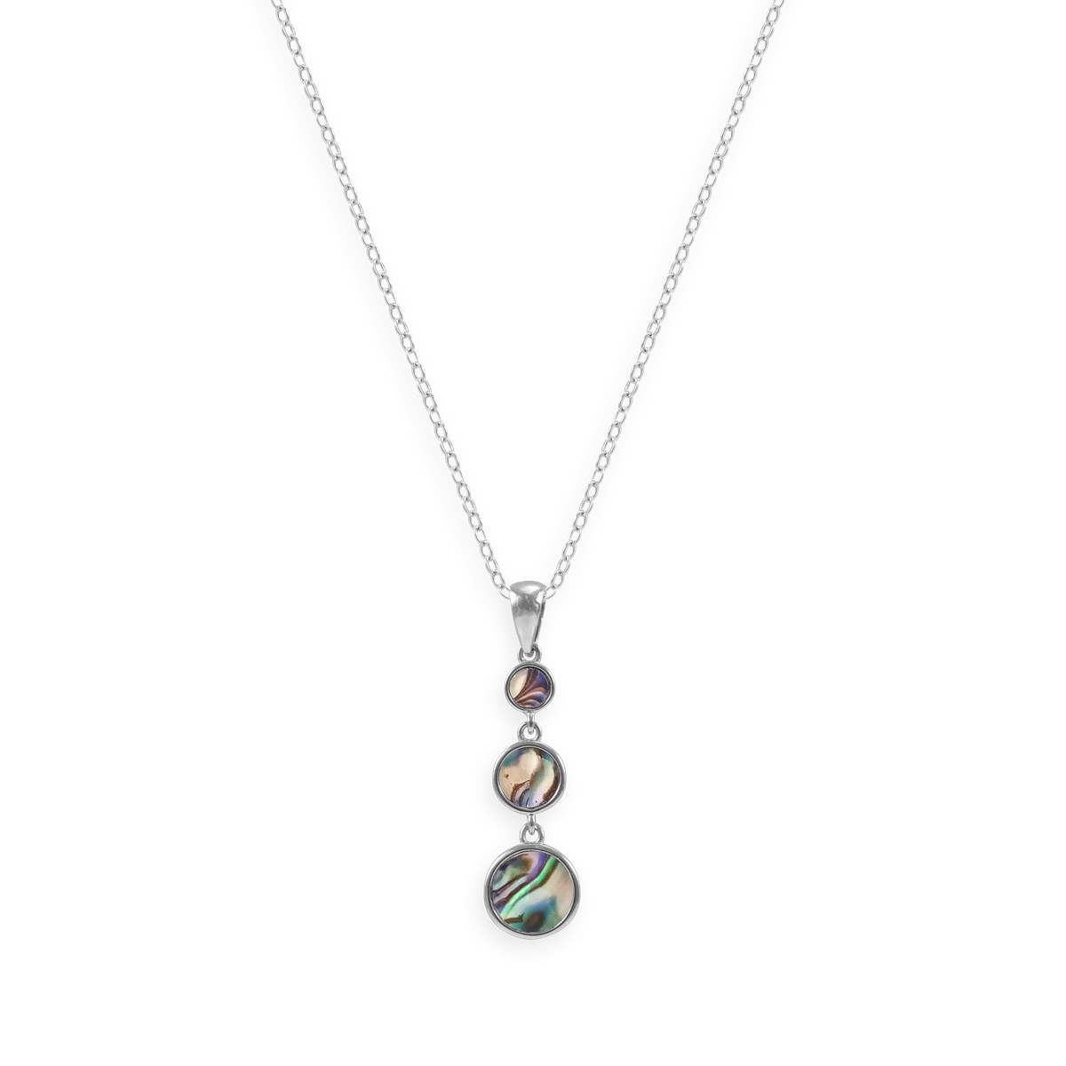 Collier en argent 925 rhodié avec nacre