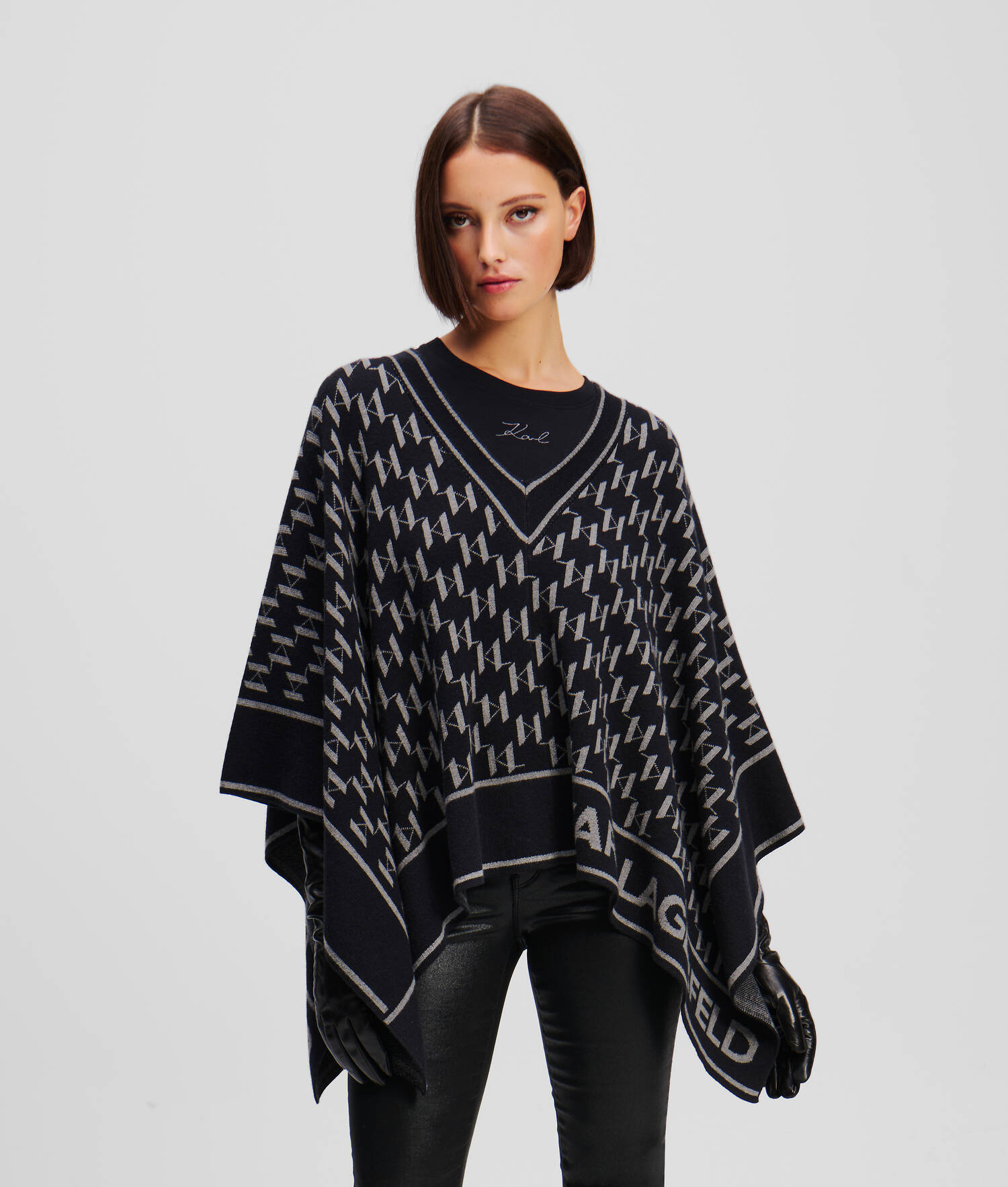 CAPE KL MONOGRAM - Mélange gris Monogramme Karl
