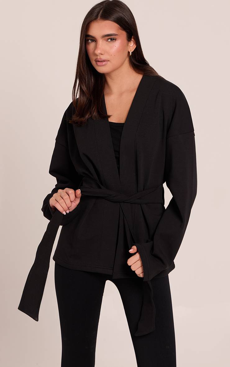 Veste De Yoga En Interlock Avec Lien À Nouer À La Taille