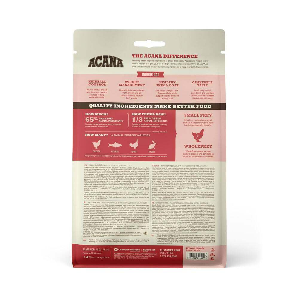 Acana Indoor Entrée Cat - Kattenvoer - 0.34 Kilogram - kalkoen, kip
