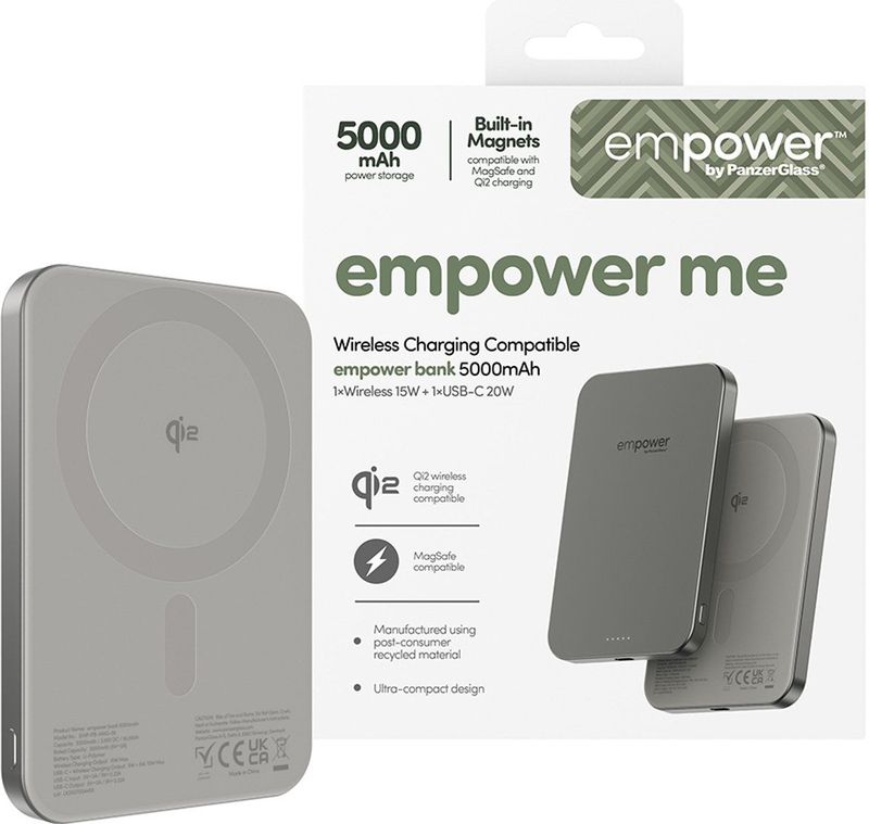 PanzerGlass - empower Bank - Powerbank - Zilver - 5000 mAh