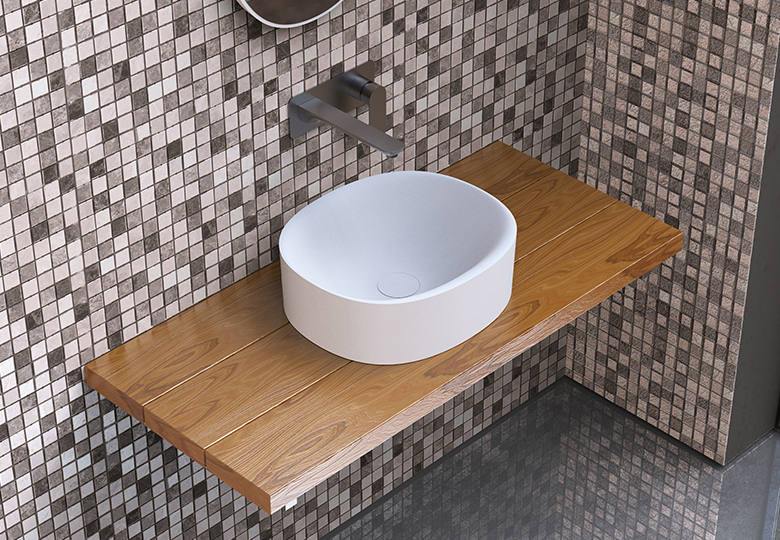 SSI Design Solid Cliff waskom 40x35x12.5cm mat wit