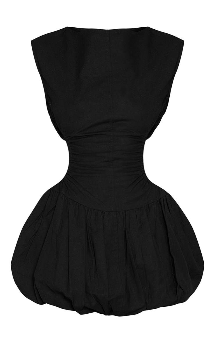 Bleu Layette Robe Boule Noire À Dos Découpé