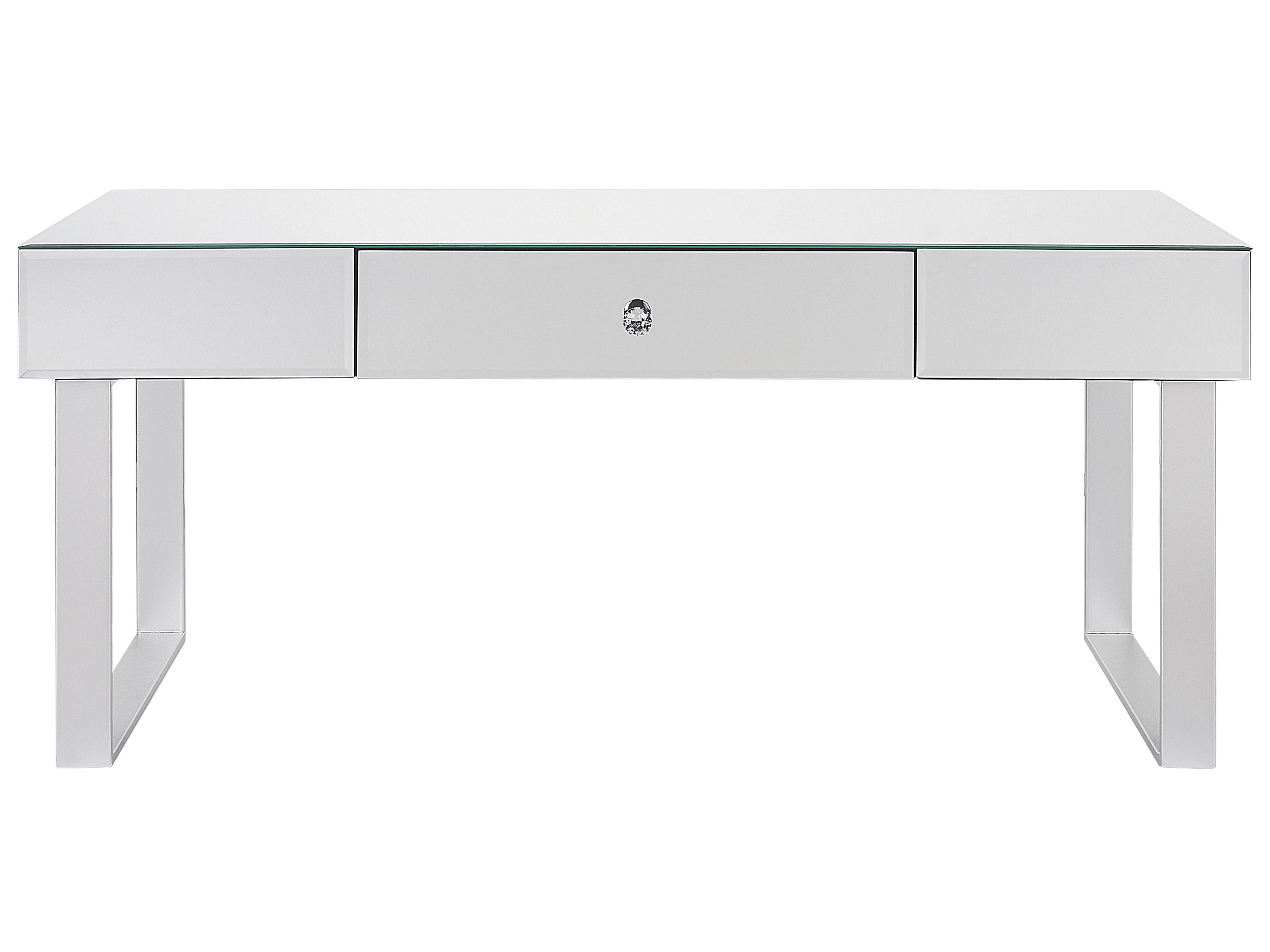 Salontafel NESLE Spiegelend zilver met opbergruimte