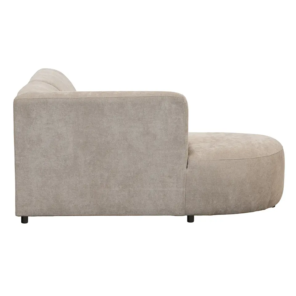 Hoekbank Luna links - stof Rebel - beige