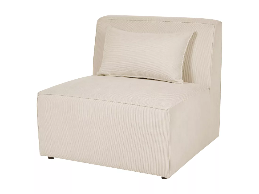 Chaise longue en velours côtelé beige LEMVIG