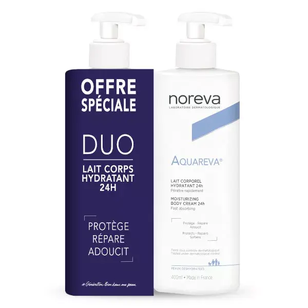 Noreva Aquareva Lait Corporel Hydratant 24h Lot de 2 x 400ml
