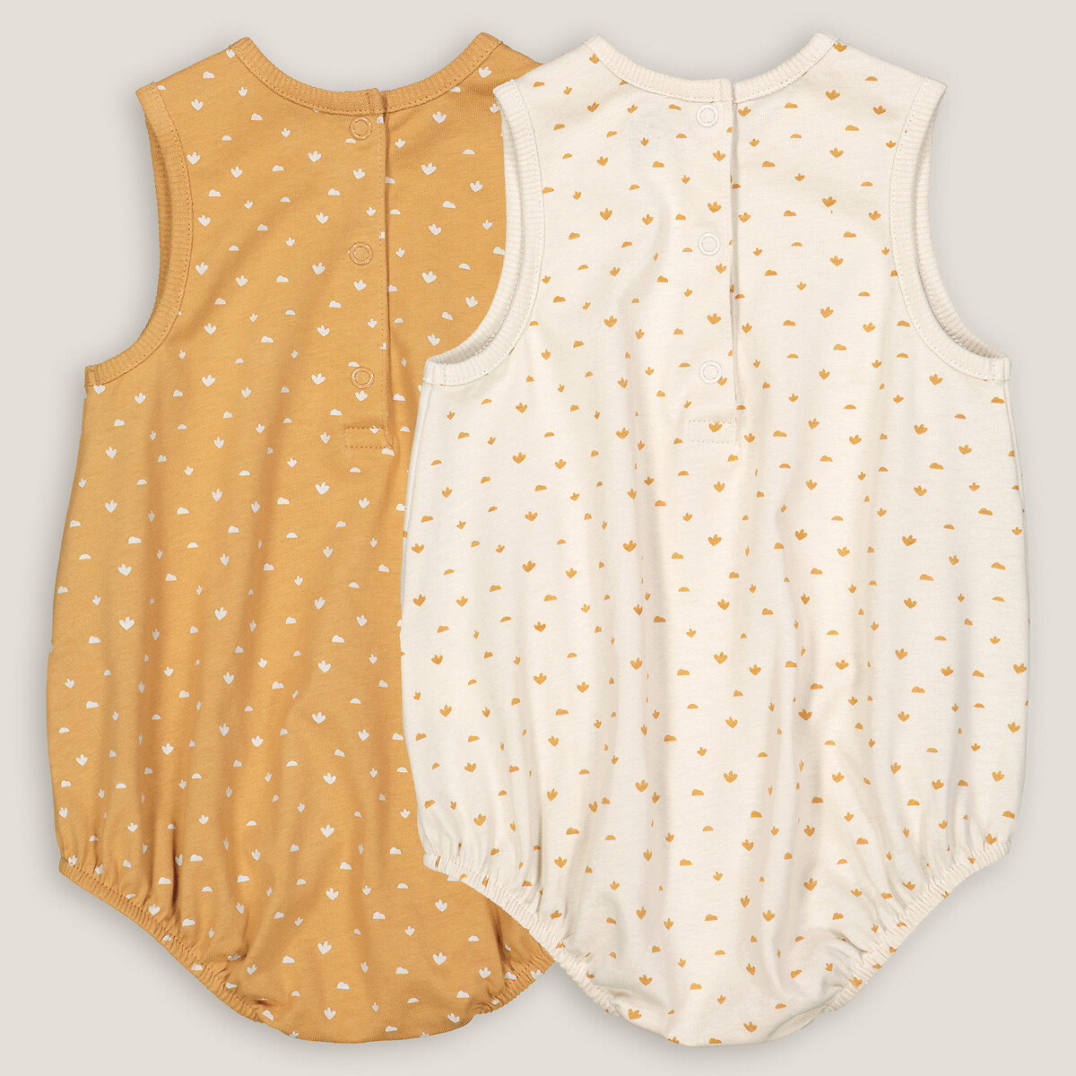 COLEÇÃO LA REDOUTE<br>Conjunto de 2 macacões sem mangas estampados