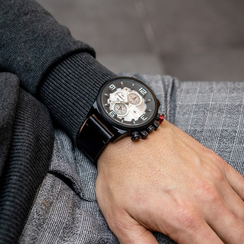 Montre Homme M. JOHN bracelet Cuir Noir