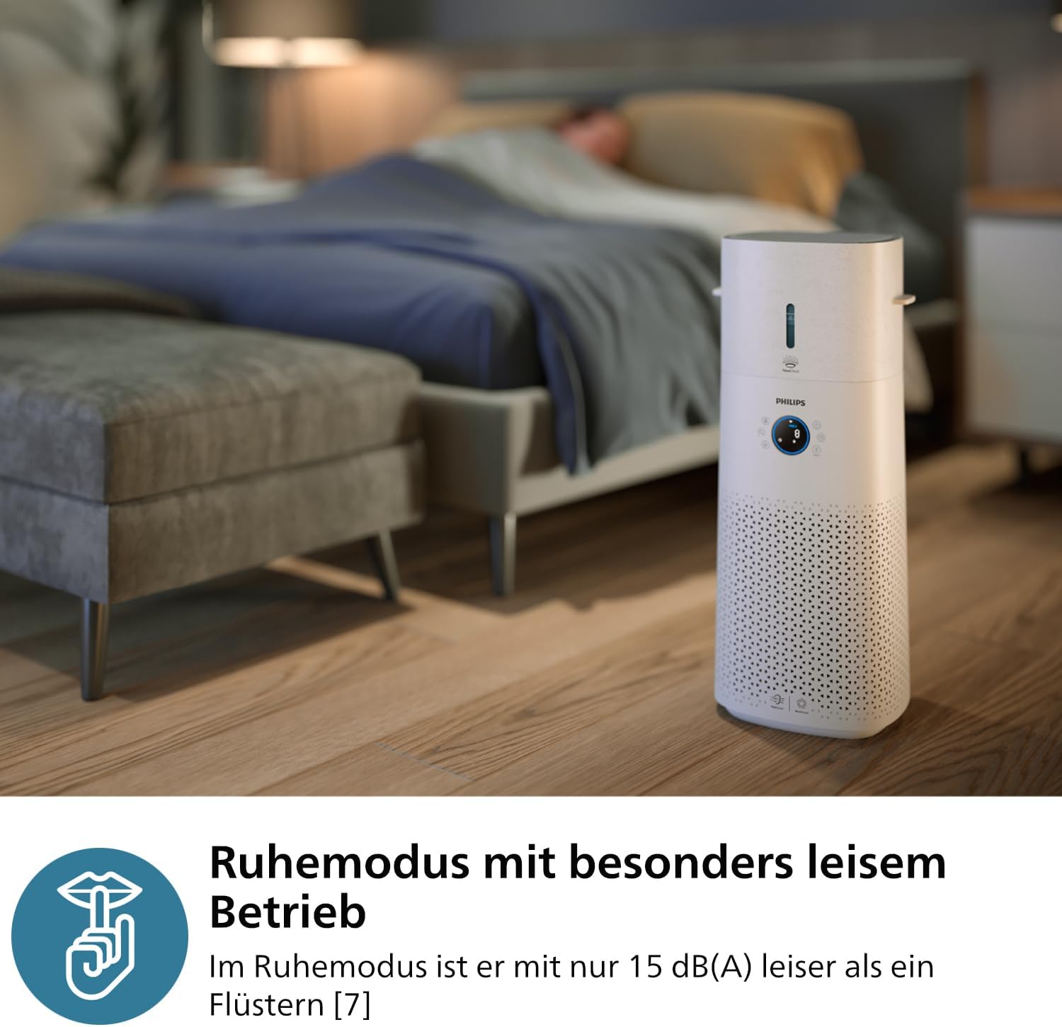 Philips 3000 Series 2-in-1-Kombigerät für Luftreinigung und -befeuchtung, 131 m2, NanoProtect HEPA- und Aktivkohlefilter entfernt 99,97% aller unsichtbaren Partikel, Weiß (AC3737/10)