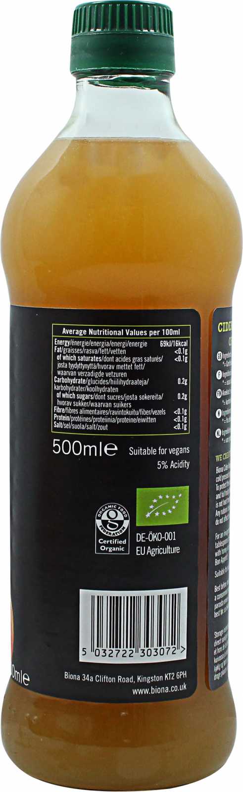 Vinagre de Cidra de Maçã Biona Biona 500ml