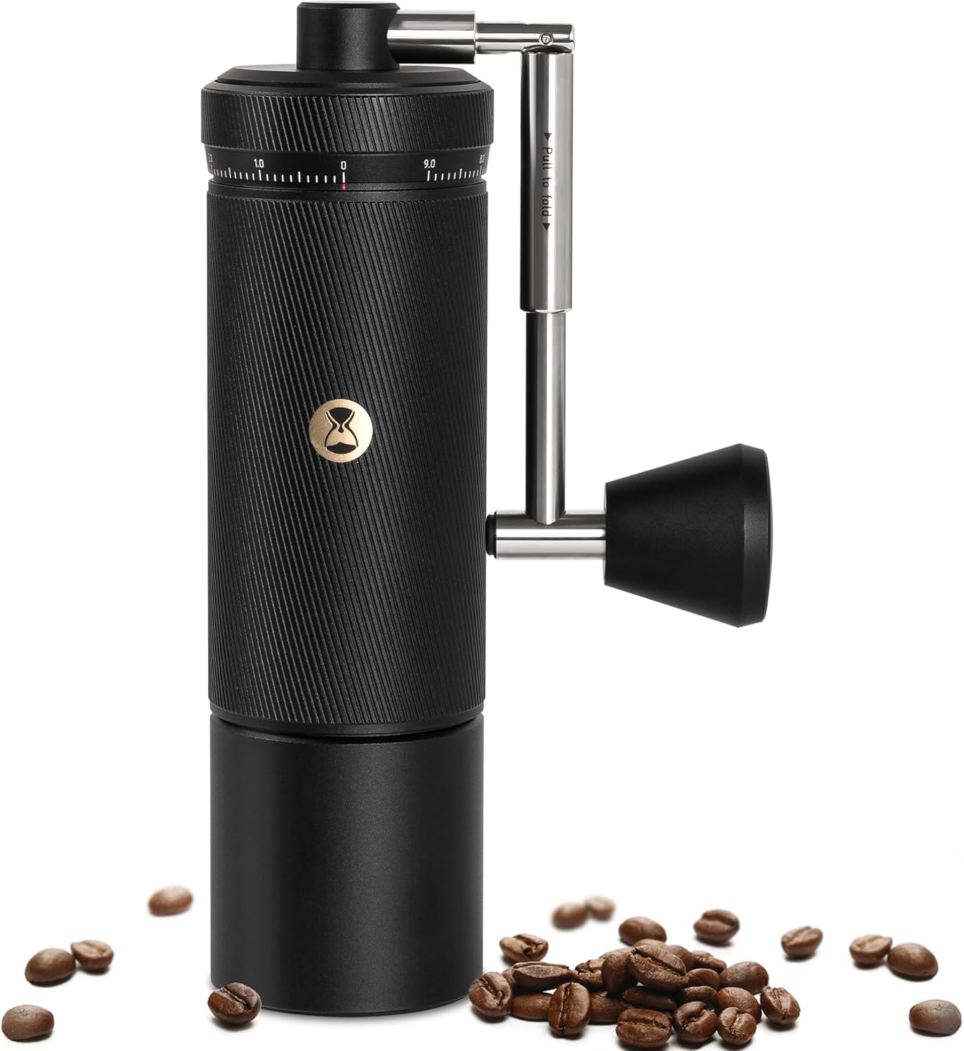 Manuelle Kaffeemühle S3 TIMEMORE, Numerisch Einstellbare Feinheit, Klappgriff, Upgrade Integriertes Vollmetallgehäuse, Espresso Moka Pour Over French Coffee, Schwarz