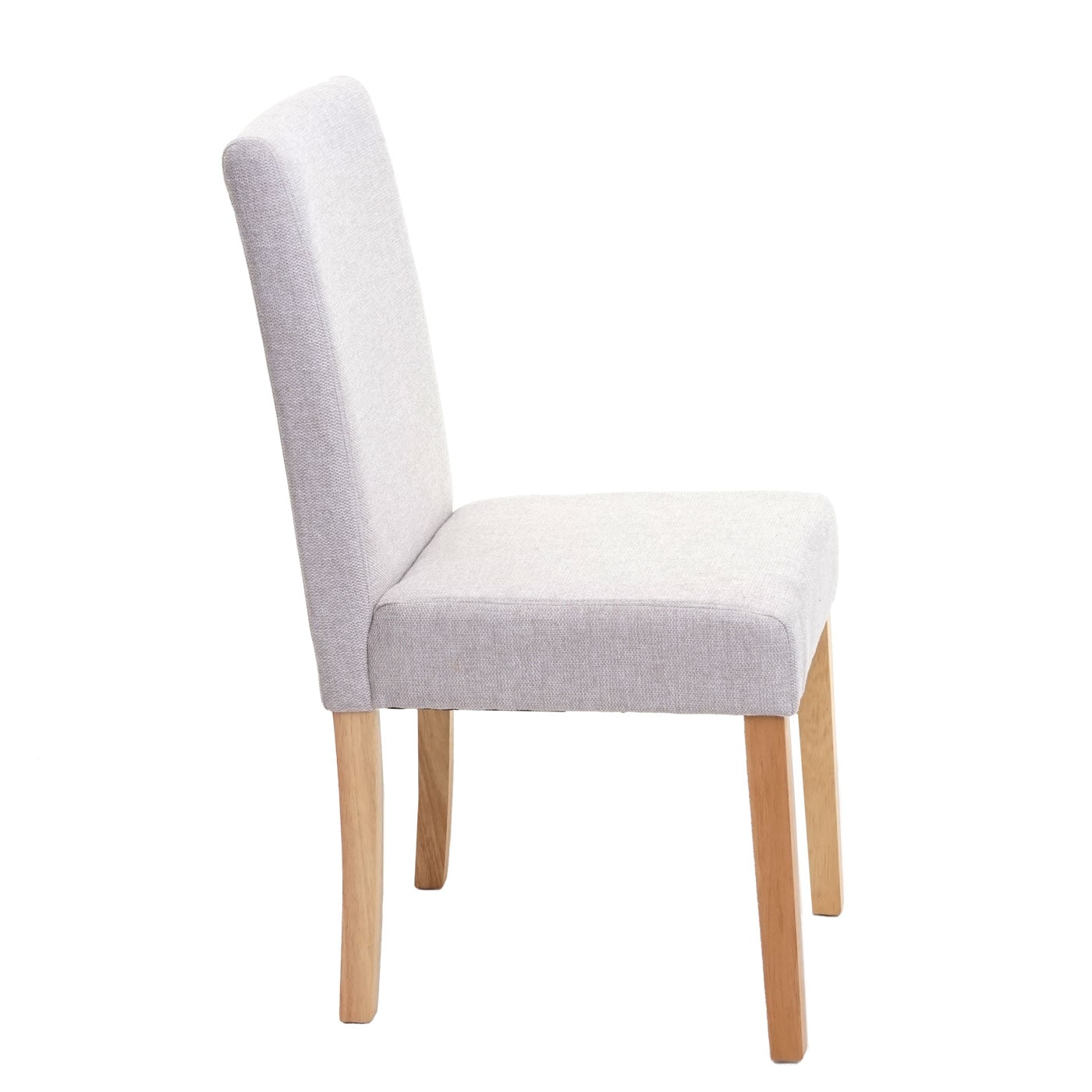 Esszimmerstuhl Littau, Küchenstuhl Stuhl, Stoff/Textil ~ creme-beige, helle Beine