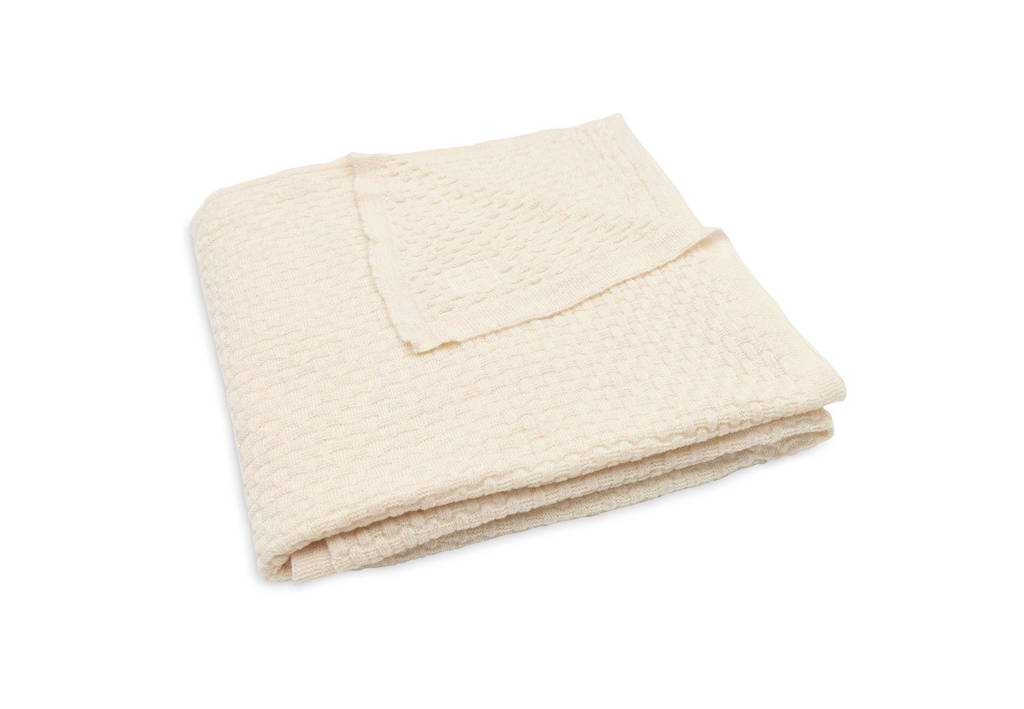 baby ledikantdeken 100x150cm Weave Knit Merino wool - Oatmeal