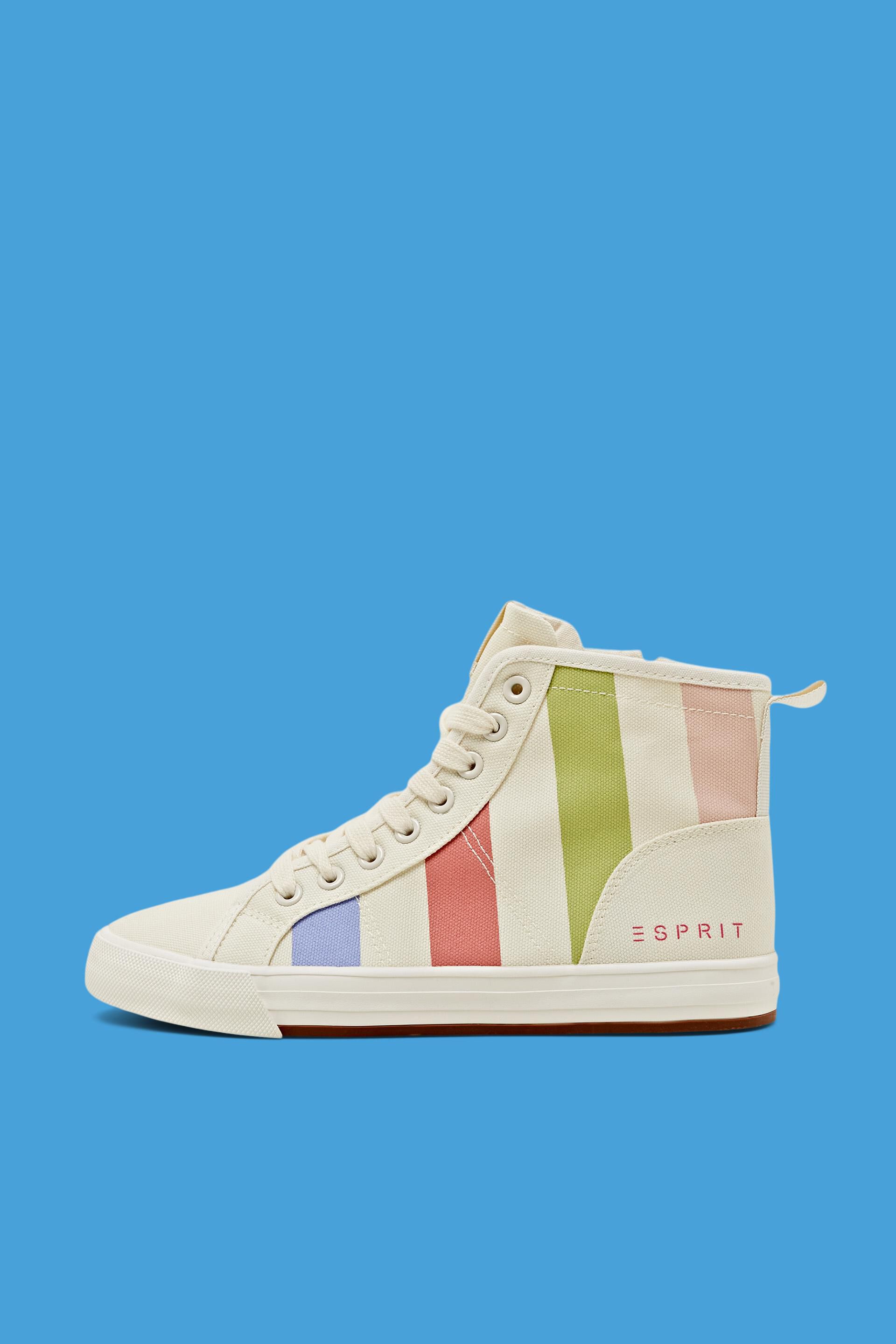 Sneakers montantes à rayures en toile