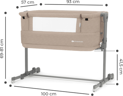 Kinderkraft NESTE GROW Bedside Crib, Beige