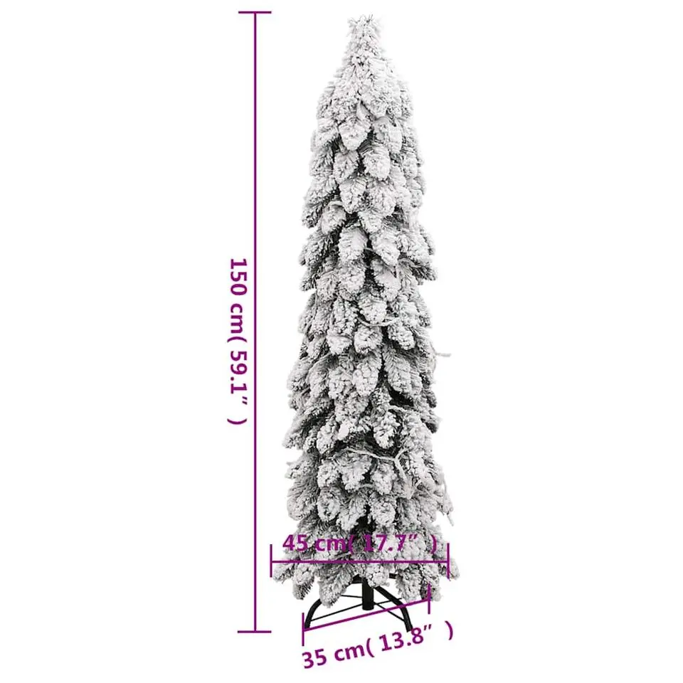 vidaXL Kunstkerstboom met verlichting en sneeuw 80 LED's 150 cm