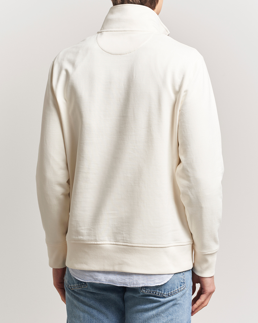 GANT Script Graphic Half Zip Sweater Cream