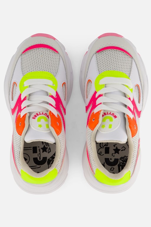 Muyters Neon Sneakers wit Synthetisch