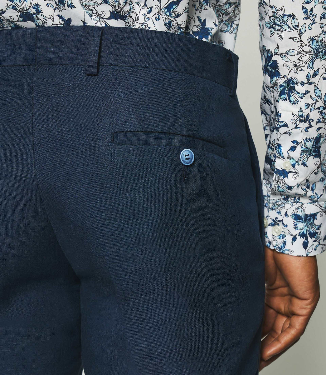 Pantalon en lin marine