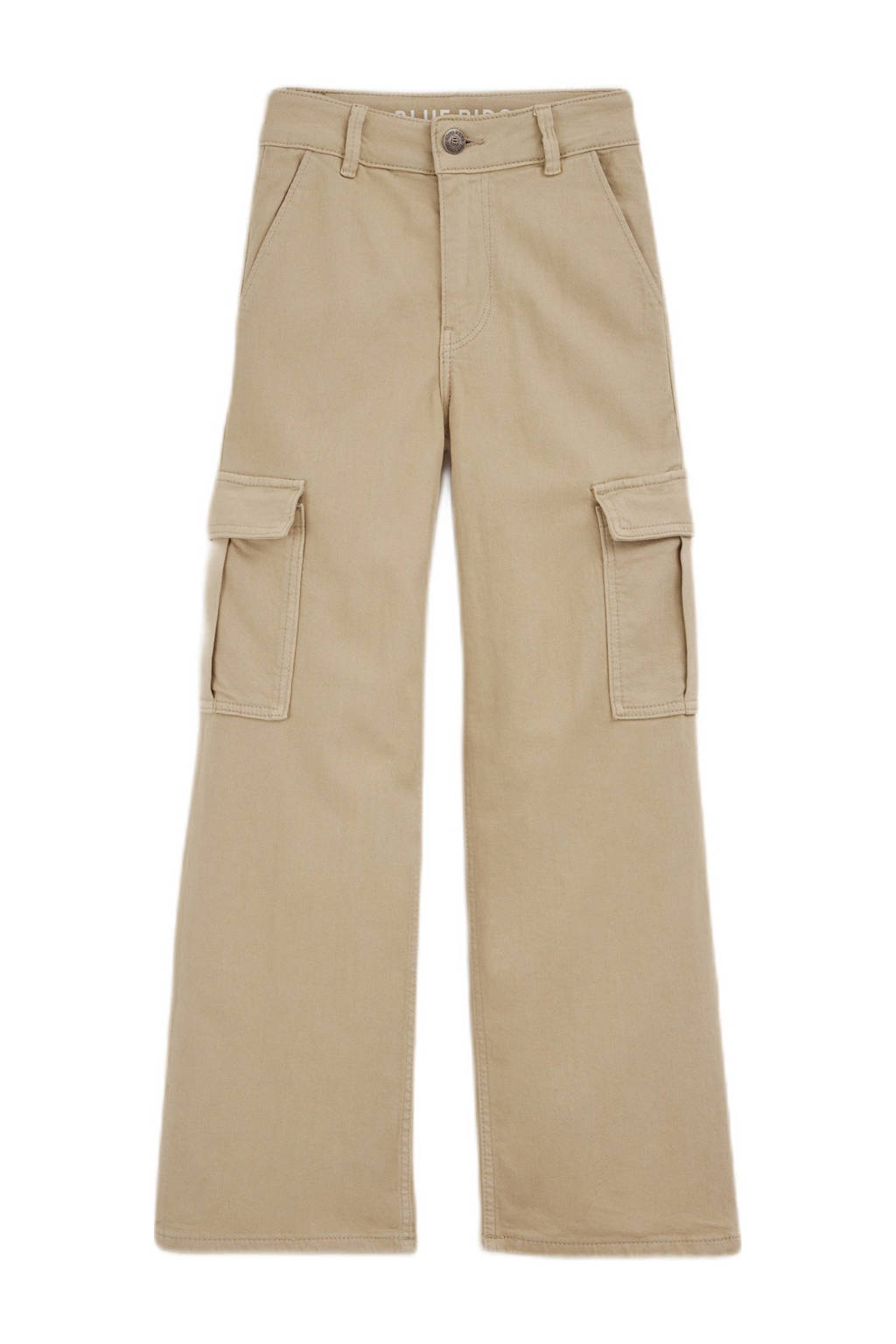 WE Fashion high waist loose fit jeans zand