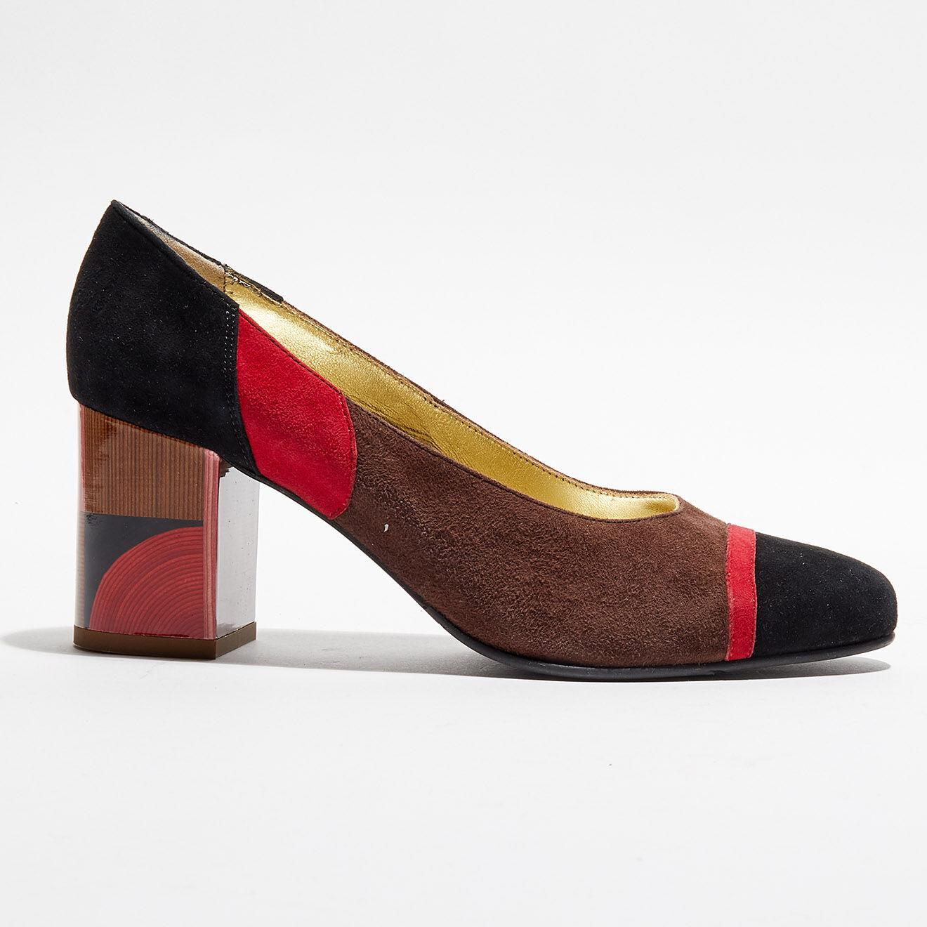 Azurée Cannes Escarpins Radori marron/rouge/noir - Talon 6 cm