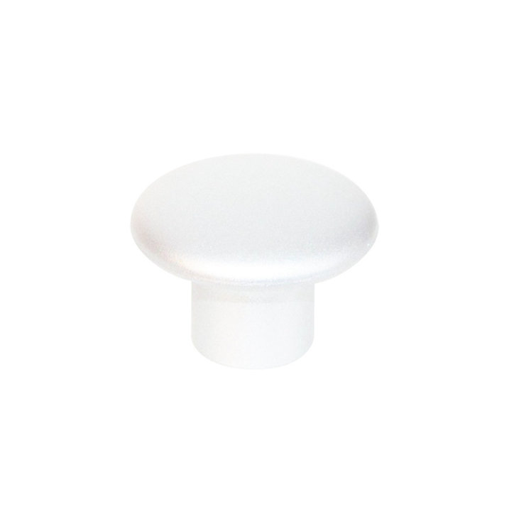 Lot 6 boutons de meuble Plastic blanc Ø3.2cm x p.2.1cm