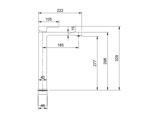 Mitigeur lavabo surélevé VILLEROY ET BOCH Architectura avec vidage Push Open chrome
