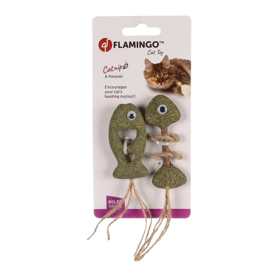 Peixe-flamingo Boleo com corda para gatos