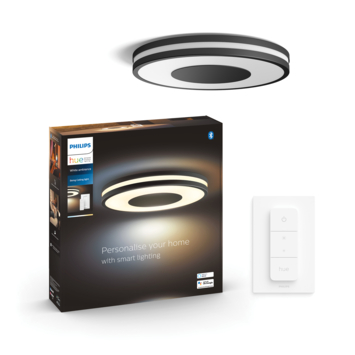 Philips Hue plafondlamp Being zwart  - wam tot koelwit licht 22.5W - met 1 dimmer switch