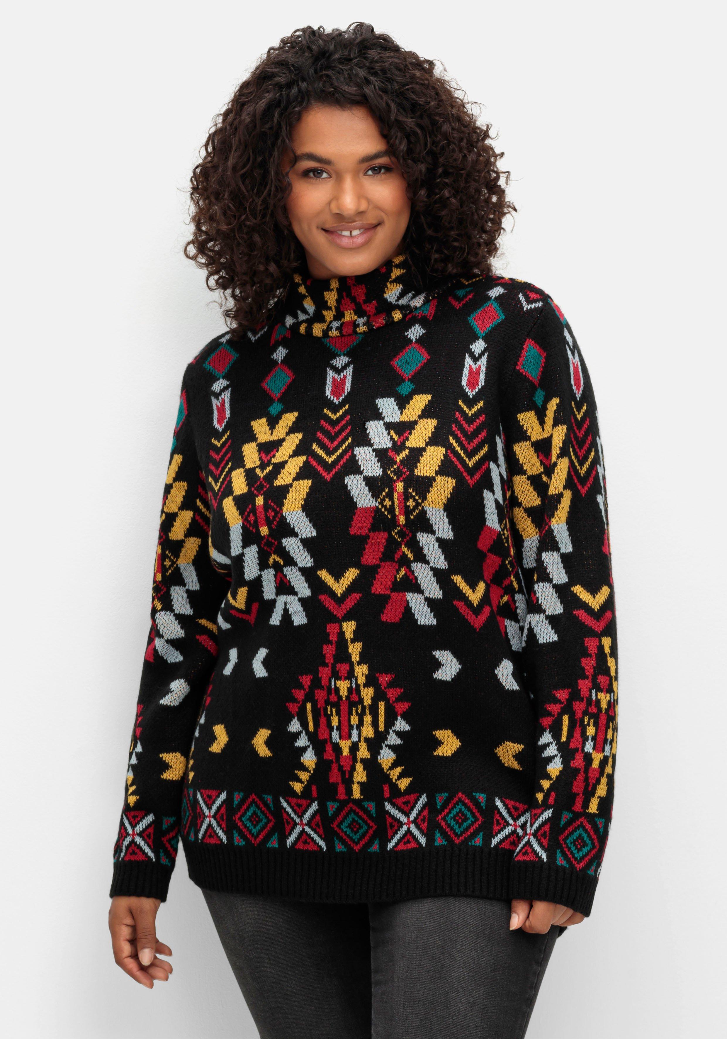Pullover mit Jacquardmuster im Ethno-Stil
