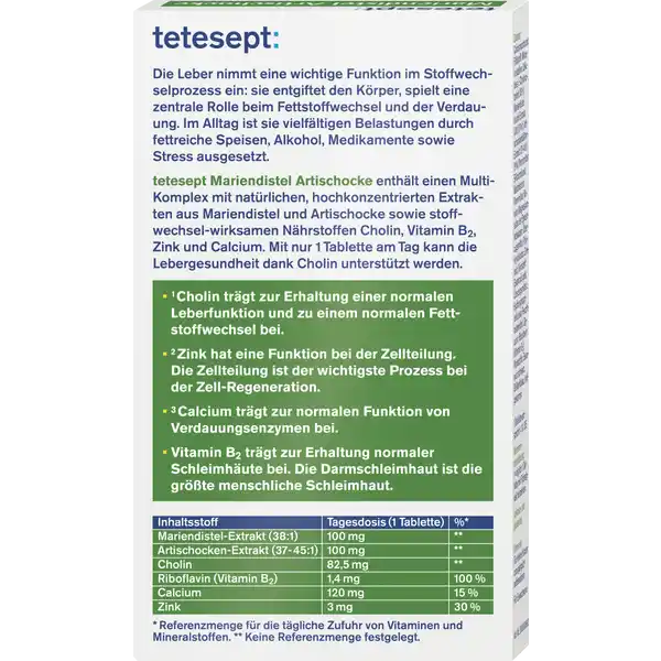Mariendistel Artischocke Tabletten