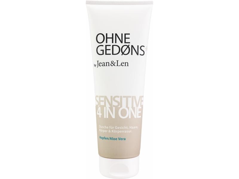 Jean & Len Duschgel Sensitive 4in1 Hopfen & Aloe Vera 250 m Sensitive Männerdusche mit 4in1 Funktion für Haare, Haut und Gesicht mit Hopfen & Aloe Vera