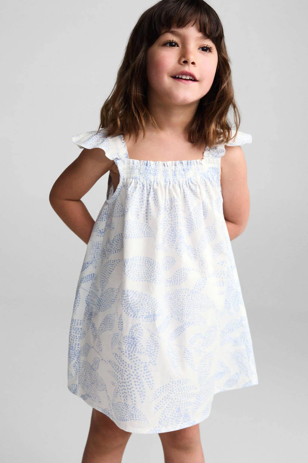 Mango Kids A-lijn jurk wit