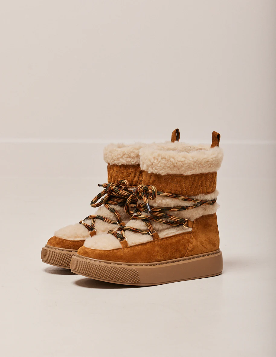 Bottes fourrées Sarah - Suède ambre