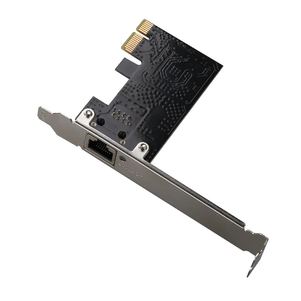 PCIe x1 auf Gigabit Ethernet LAN RJ45 Netzwerkkarte für PC / Computer (10/100/1000 MBit/s) Adapter - Schwarz