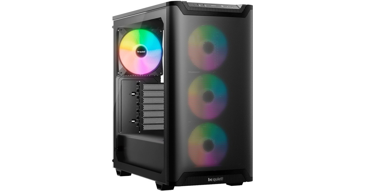 be quiet!PURE BASE 501 LX midi tower behuizing  (Zwart | 2x USB-A | 1x USB-C | RGB | Tempered Glass)