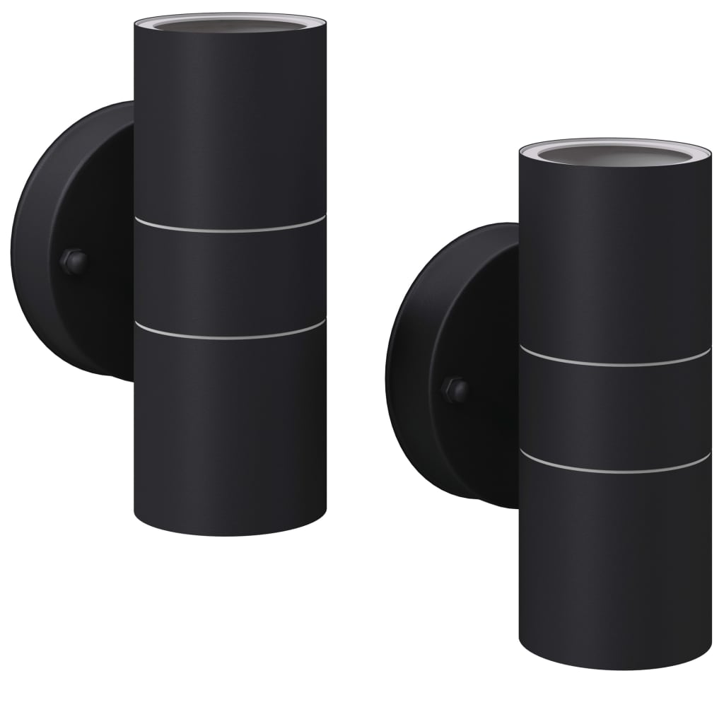Applique murale led d'extérieur 2 pcs acier inoxydable haut bas