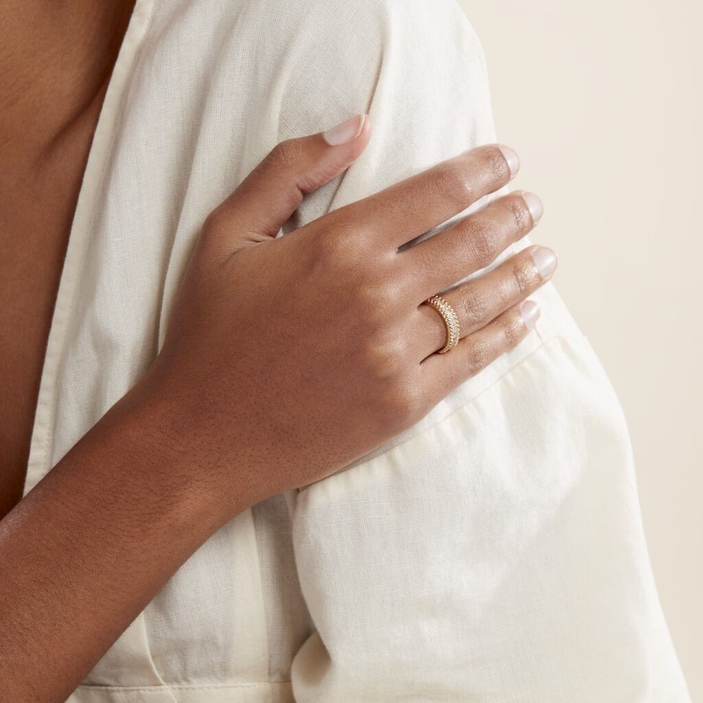 Bague Marie-baptistine Plaqué Or Jaune Oxyde De Zirconium