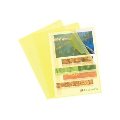 Exacompta - 10 Pochettes coin - A4 - 12/100 - jaune transparent