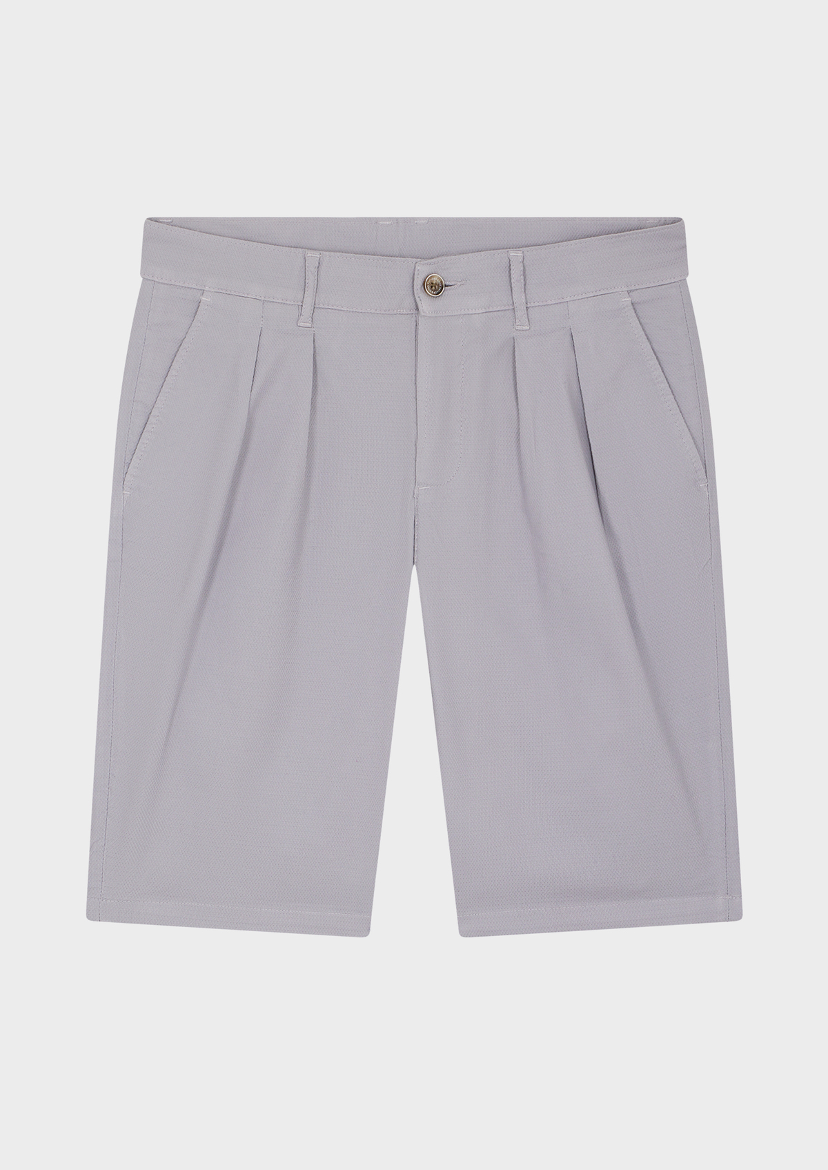 Bermuda en coton stretch uni gris