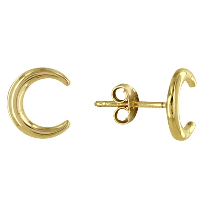 Boucles d'Oreilles Plaqué Or Croissant de Lune