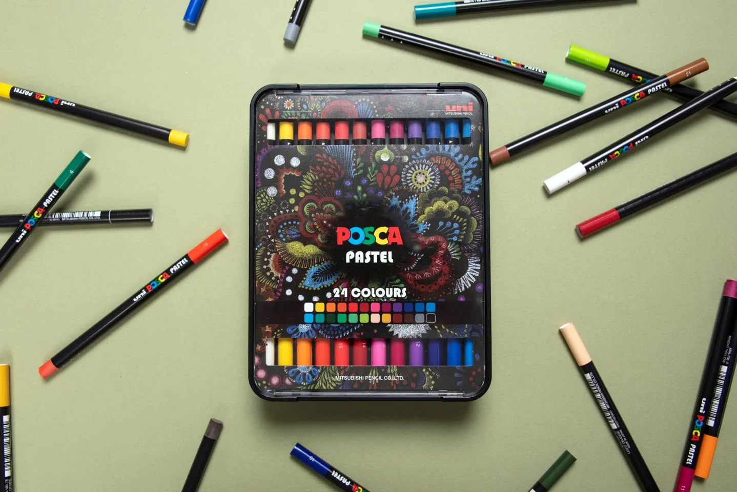 Posca - Vokspasteller - Klare og intense farver (24 stk)