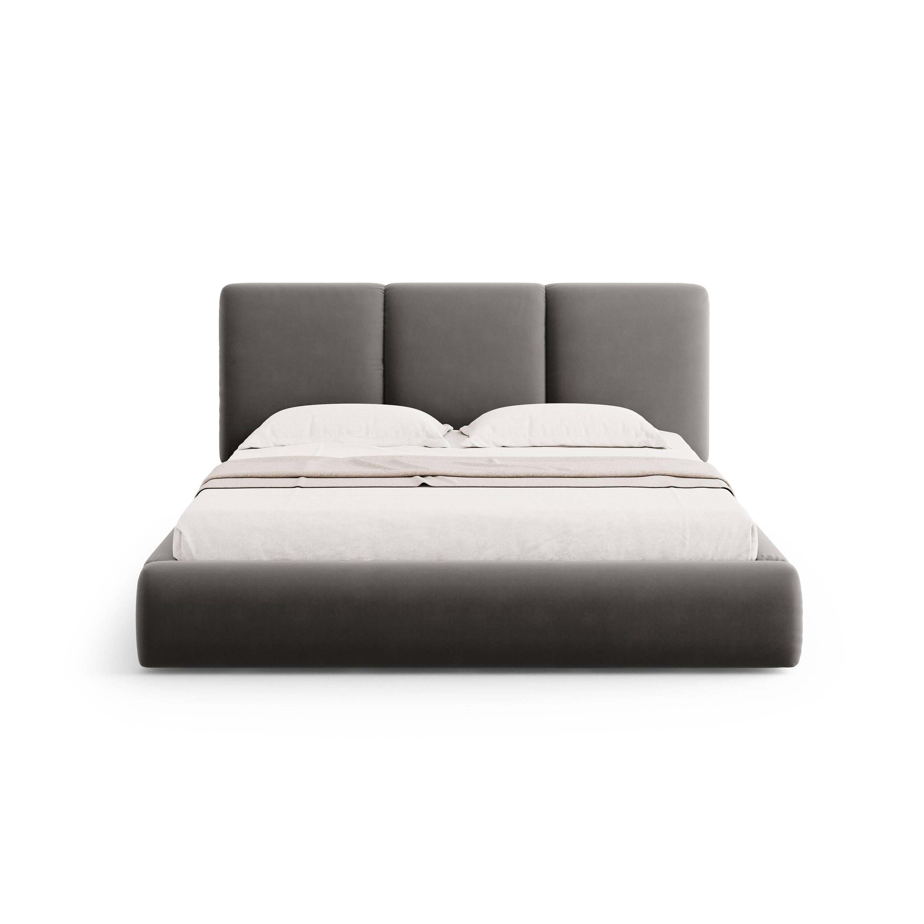 Windsor & Co Horizon Bedframe met Opbergvak - 140 x 200 cm - Fluweel - Grijs